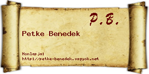 Petke Benedek névjegykártya